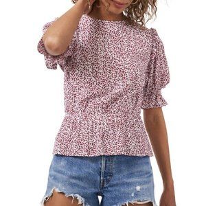 1.STATE Floral-Print Peplum Top